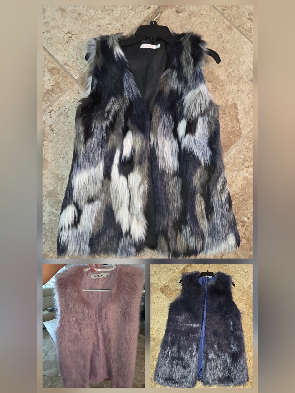 Faux Fur Vest Bundle Of 3 Womens